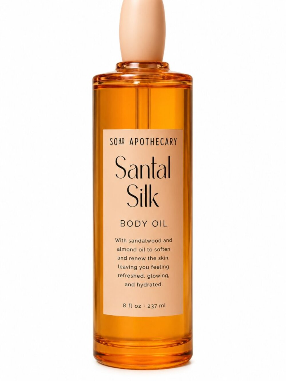 SOHO Apothecary Santal Silk Body Oil 8 fl oz – Sandalwood & Almond Oil Moisturiz